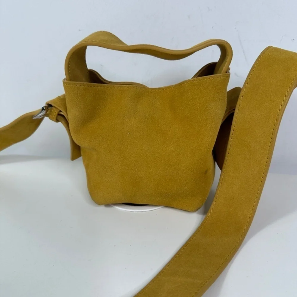 Urban Outfitters Mustard Suede Micro Bag With Straps Crossbody - Picture 3 of 12